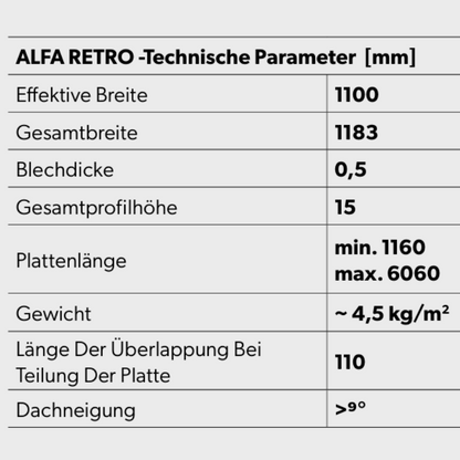 ALFA RETRO Blechdachpfannen